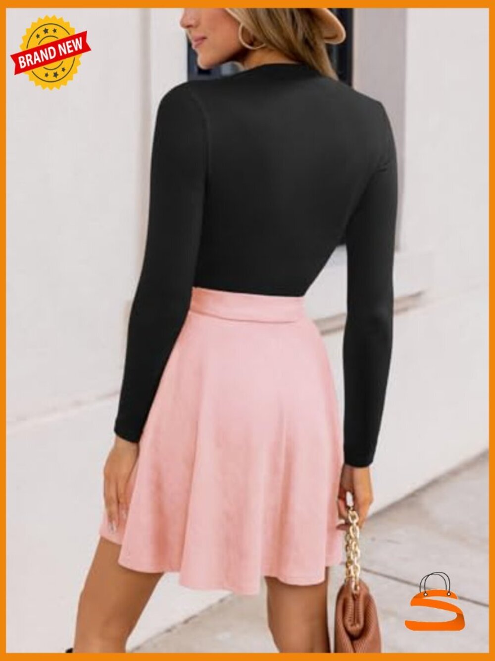 Long Sleeve A-Line Mini Dress with Belt for Work or Casual - Picture 2 of 5